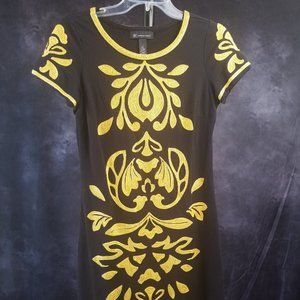 International Concepts Black Dress with Gold
